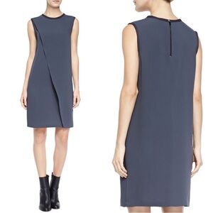 Vince Frayed Trim Gray Dress